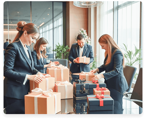 People creating sweet presents